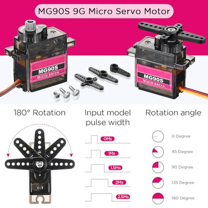 Hanaive 16 Pcs 9g Micro Servo Motor Mini Servo Motors Rc Kit