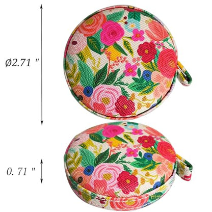 Tape Measure for Body Measuring Fabric Sewing Tailor Ruler Flexible Soft Pocket Small Mini Body Measurement Cloth Measuring Tape 60 Inch Premium Leather Retractable Tape Measure - color: Flower 1 pack