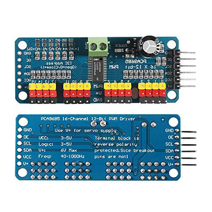 Dorhea PCA9685 16 Channel 12 Bit PWM Servo Driver Board IIC Interface PCA9685 Module Controller Compatible with Raspberry Pi