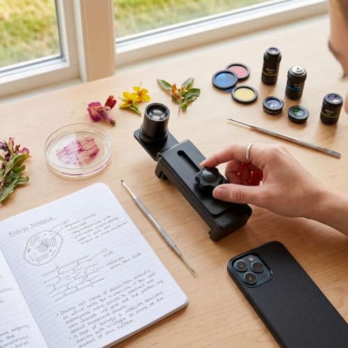 Microscope Lens Cellphone Adapter with 12.5X Eyepiece Microscope Smartphone Camera Adapter for Microscope Eyepiece Tube 23.2mm