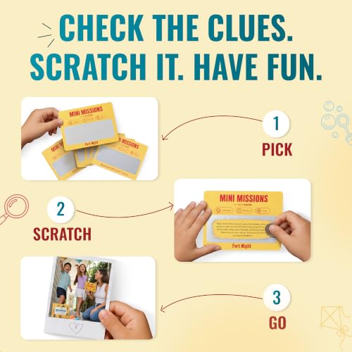 Mini Missions - 40 Scratch-Off Activities for Kids and Parents, Fun Family Game Night, Indoor Activities, Screen-Free Family Games, Birthday Present, Family Bonding Activities