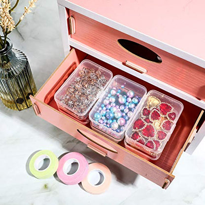 Jetec 6 Pieces Small Clear Plastic Storage Box, 3.3 x 2.1 x 1 Inch - size: 3.3 x 2.1 x 1 Inch