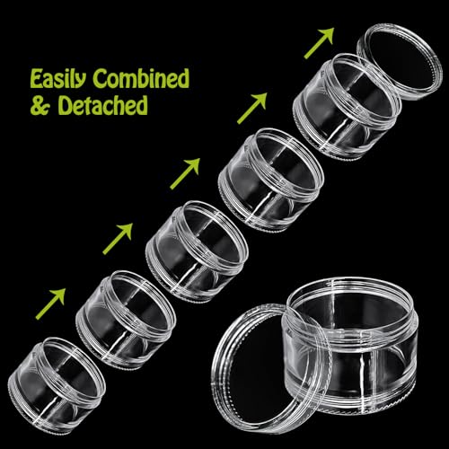 Luomorgo Stackable Clear Plastic Containers, 30ML, 5-Layer, 4 Sets - size: 30ML