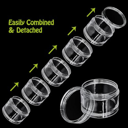 Luomorgo Stackable Clear Plastic Containers, 30ML, 5-Layer, 4 Sets - size: 30ML