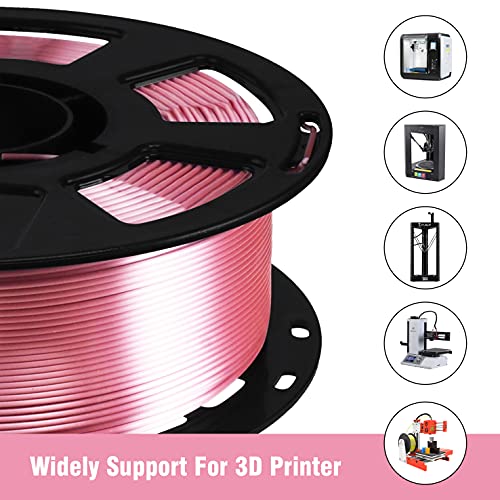 1.75mm Silk Rose Gold PLA Pink Pearlescent Shining 3D Printing Material, 1kg 2.2lbs 3D Plastic Material, Widely Support for FDM 3D Printer, Easy to Print by BBLIFE - color: Rosegold