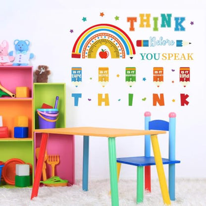 LHIUEM Inspirational Quotes Wall Sticker Think Before You Speak Wall Decal - color: Think
