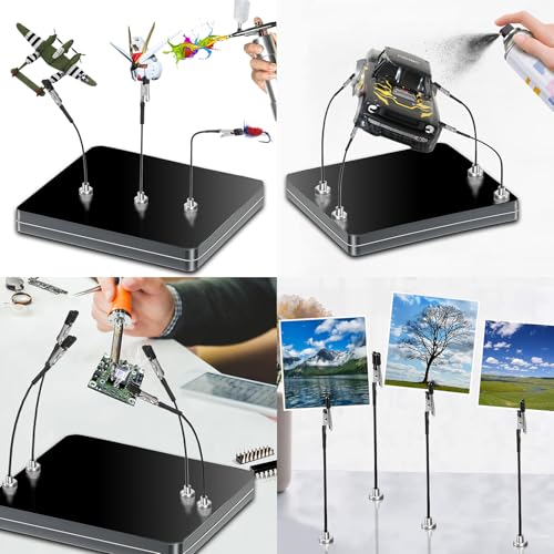 Magnetic Helping Hands, 10 Crocodile Clips, for Soldering & Model Painting - color: Black, size: S