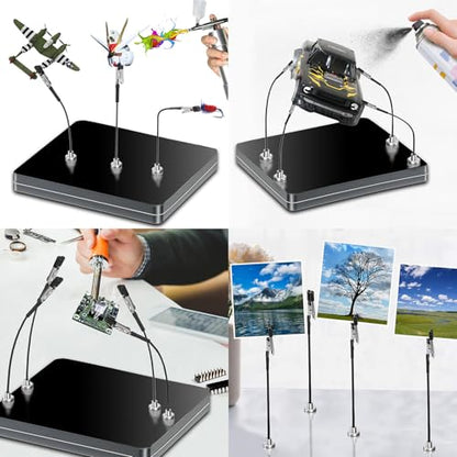 Magnetic Helping Hands, 10 Crocodile Clips, for Soldering & Model Painting - color: Black, size: S