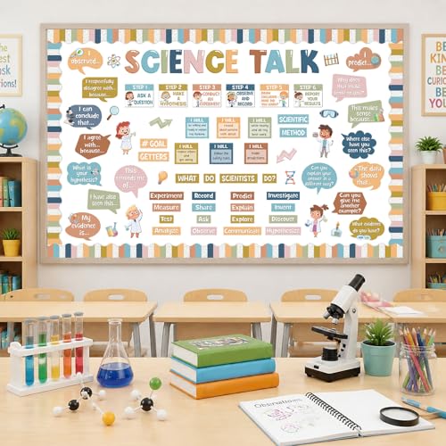 Pajean 93 Pcs Boho Science Bulletin Board Science Talk Classroom Decor - style: Boho Science