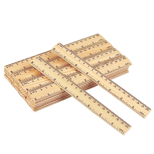 144 Packs Wooden Rulers, 8 Inch Double Sided Wood School Ruler for Home, Student, Office Use, 2 Scale,by GNIEMCKIN - size: 144 Packs 8 Inch