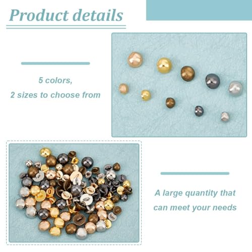 FINGERINSPIRE 100PCS Mini Domed Mushroom Alloy Buttons 5 Colors 4x3.5mm/6x4.5mm Micro Alloy Sewing Dome Buttons with 1 Hole Small Half Round Shank Blazer Buttons for DIY Craft Sewing Small Clothing - color: Mushroom Alloy Buttons