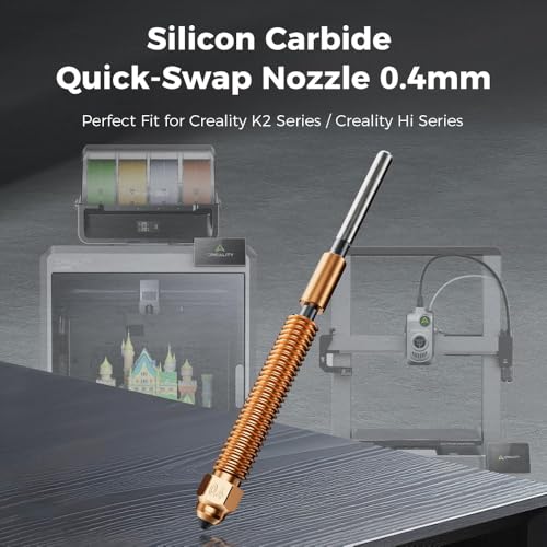 Creality K2 Plus Silicon Carbide Nozzle, Upgrades x Phaetus Hotend Nozzls, Official Creality K2 Series/Hi Quick-swap High Flow Nozzle, Specialized in Multi-Filaments Printing, Strong Wear Resistance - style: 0.4mm-Silicon Carbide