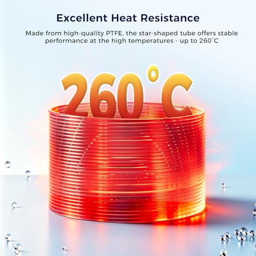 Sovol Upgraded PTFE Tube Star-Shaped Inner 5M/16.4ft with Low Resistance - size: 5 Meter (Star-shaped)