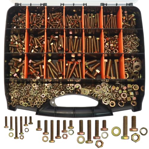918pc Grade 8.8 Metric Bolt Kit, M6 M8 M10 M12, Nuts, Washers & Case - size: 918PCS Metic Hex Bolt Kit M6~M12, Grade 8.8