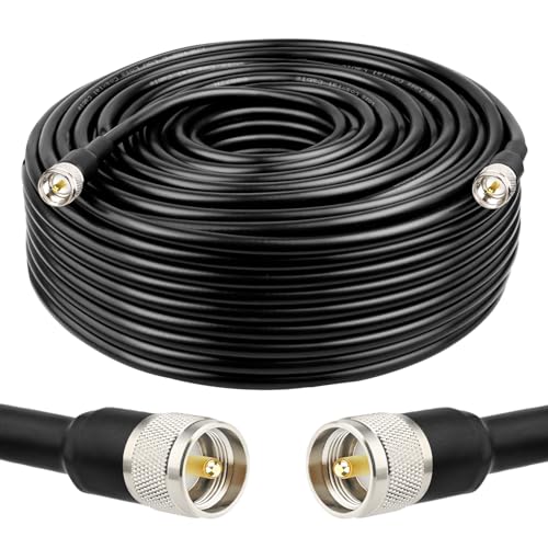 XRDS 200FT KMR 400 UHF Coaxial Cable PL-259 UHF Male Coax Low Loss 50 ohm CB Cable for Ham,Amateur Radio,Two-Way Radio,SWR Meter - size: 200 FT