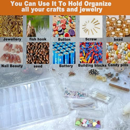 25-Piece Clear Assorted Plastic Box Set for Sticker Sorting