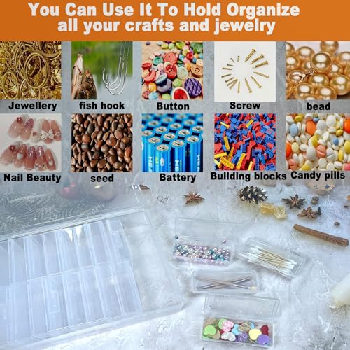25-Piece Clear Assorted Plastic Box Set for Sticker Sorting