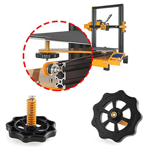 DGZZI 4PCS 50mm Upgraded Hand Twist Leveling Nuts + 4PCS Hot Bed Spring + 4PCS M4X40mm Screws for Creality 3D Printer CR-10 CR-10S CR-X CR-20 Ender-3 Ender Ane Geeetech Anycubic