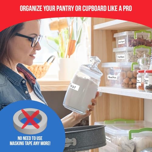 Removable Dry Erase Labels 96 Pk 1x3 in and 1.5 in - Jars Fridge Freezer - style: 1x3" & 1.5"