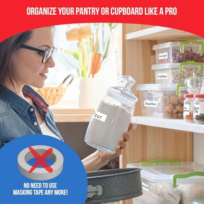 Removable Dry Erase Labels 96 Pk 1x3 in and 1.5 in - Jars Fridge Freezer - style: 1x3" & 1.5"