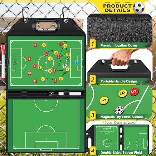 Foldable Soccer Coaching Board with Handle for Coaches - style: Soccer