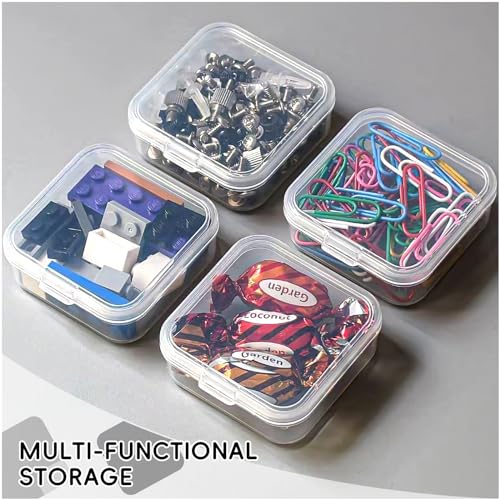 DUOFIRE Bead Organizer 6 Pack Clear Small Plastic Containers 2.1x2.1x0.8in - size: 2.1x2.1x0.8 Inches(6 packs)