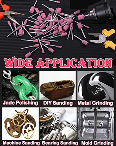 60 Pack Grinding Stone Set 1/8" Shank, Sanding Drill Bit