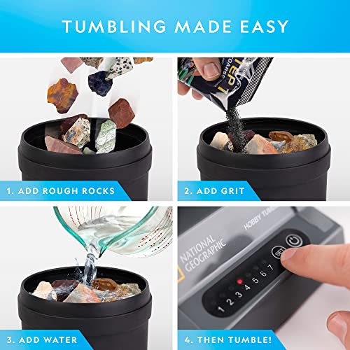 NATIONAL GEOGRAPHIC Rock Tumbler Refill Kit - 1 Lb. Jasper Rocks for Tumbling - 8 Varieties including Mookaite and Kabamba - Rock Tumbler Supplies include Rock Tumbler Grit and Jewelry Accessories - style: Jasper Mix