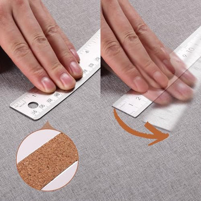 Metal Ruler 36 Inch, Non-Slip Cork Backing, Ink Bleed-Resistant Edge, 2 Pcs - style: 36" 2 PCS