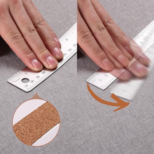 Metal Ruler 36 Inch, Non-Slip Cork Backing, Ink Bleed-Resistant Edge, 1 Pcs - style: 36"Single
