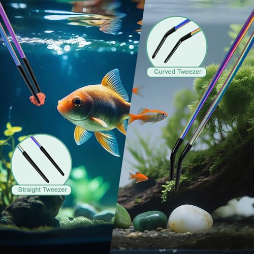Syn-zer Reptile Feeding Tongs, 10.6" Straight & Curved (Multicolor) - color: Multicolor