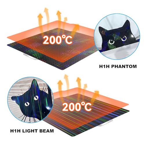 H1H Bambu X1/P1/P2/X2/A1 Build Plates Light Beam+Phantom Pattern 257x257mm