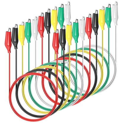 Goupchn 10PCS Alligator Clips Electrical Test Leads, 5 Colors - color: 5 Colors-1 Set