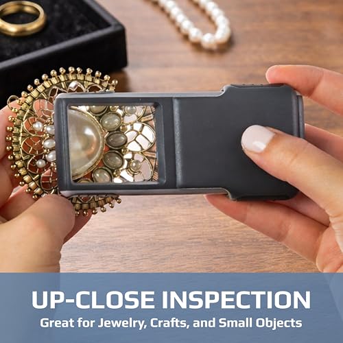 Carson MiniBrite 3x Power LED Lighted Slide Out Magnifier with Protective Sleeve (PO-25), gray - size: Single Pack