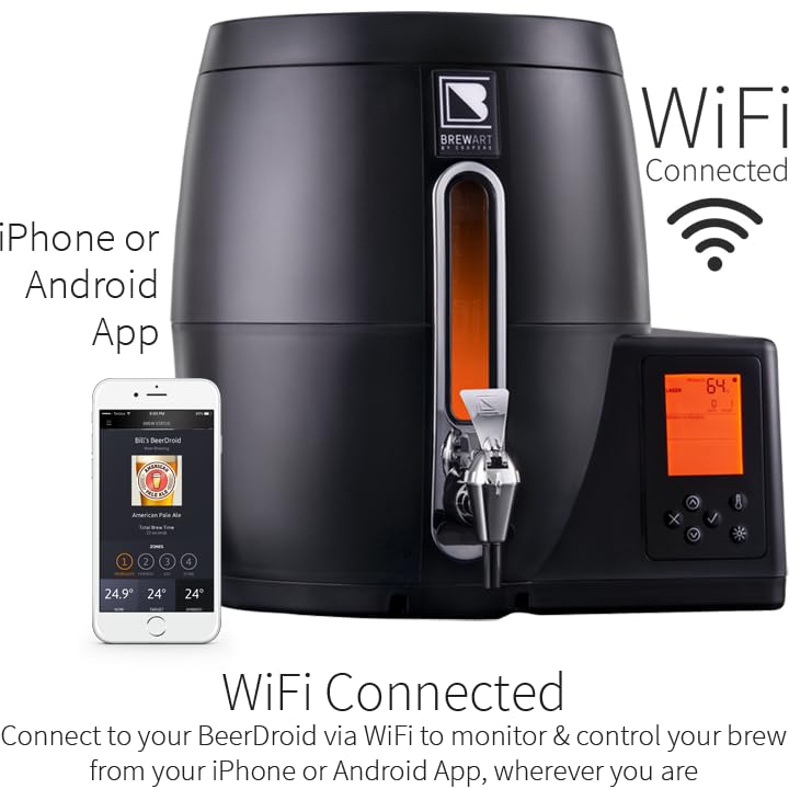 BrewArt Complete Beer Brewing & Dispensing System Bundle | BeerDroid Fully Automated Brewer & BrewFlo CO2-Free Beer Dispenser | 2 5L Kegs & Discovery Pale Ale BrewPrint Included - style: BrewFlo Beer Dispenser and Beer Brewing System