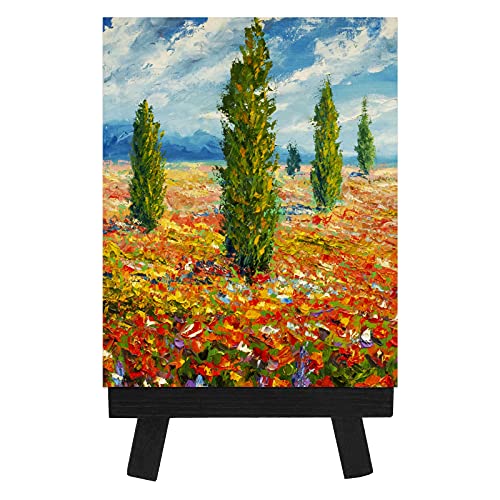 Chuangdi 12 Pcs 5 Inch Black Mini Easel Stands Wood Display Easel - size: 5 Inch