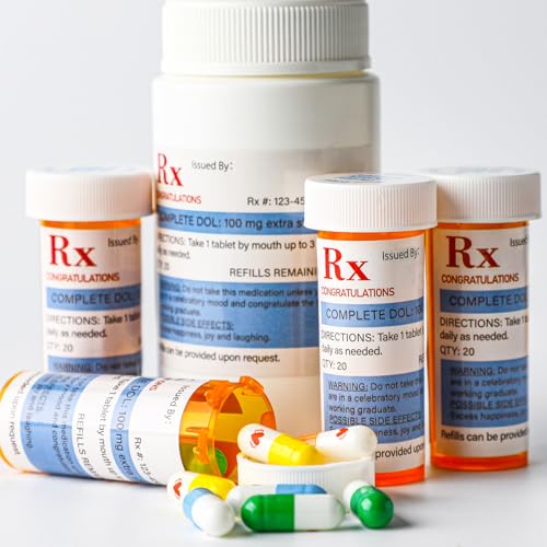Kigeli 60 Pcs Nurse Graduation Party Favors Medication Pill Bottle Labels - style: Graduation