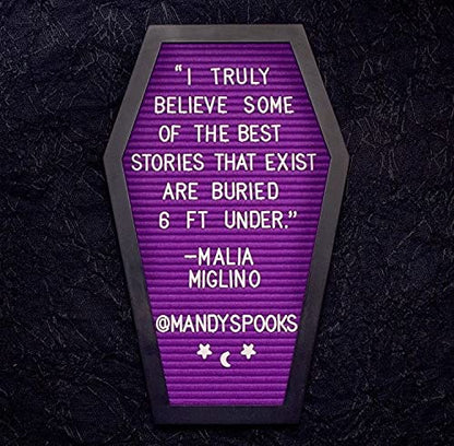 Nomnu Coffin Letter Board, Purple Goth Decor w/Bat Stickers, Spooky Emojis - color: Purple