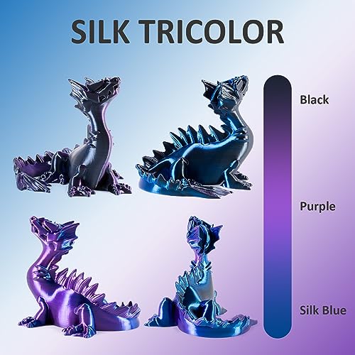 Geeetech Silk Tri‑Color PLA 3D Filament 1.75mm, Blue Purple Black, 1KG - color: 1kg Triple Color Blue-purple-black