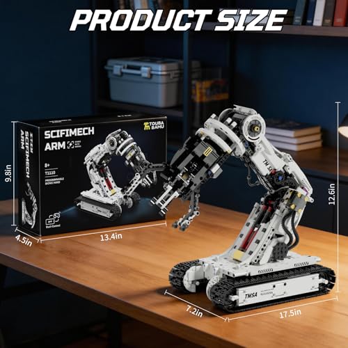 DOLIVE Technical Tracked Robot Arm, STEM Building Block Set for Kids Ages 8-14, Remote Control and App Controlled Mechanical Hand, Birthday Gift for Boys 8 9 10 11 12+ Years Old