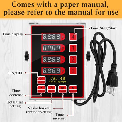 Relaxweex 1 Pack Commercial Digital Kitchen Timer for Cooking, 4 Channel - color: Black, size: 4 Channel