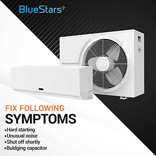 [2025 Upgraded] BlueStars 124-149 uf/MFD 165VAC Round Run Start Capacitor Replacement Part - Exact Fit for AC Motor Run or Fan Start and Cool or Heat Pump Air Conditioner - size: 124-149 MFD 165 VAC