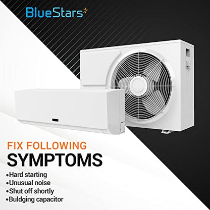 [2025 Upgraded] BlueStars 124-149 uf/MFD 165VAC Round Run Start Capacitor Replacement Part - Exact Fit for AC Motor Run or Fan Start and Cool or Heat Pump Air Conditioner - size: 124-149 MFD 165 VAC