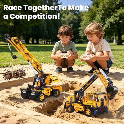 5 in 1 STEM RC Excavator Robot Building Kit Toys for Kids Boys Age 6-14