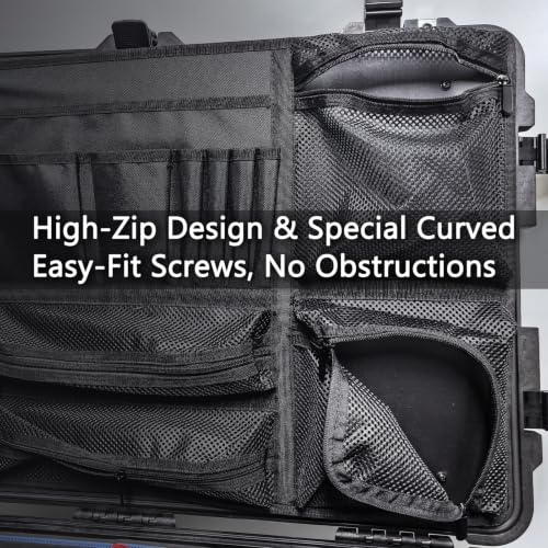 LAFENLIN Lid Organizer for Pelican 1650 Case, Hook & Loop (Screws Inc.) - color: 1650 lid organizer-Circular Mesh