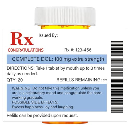 Kigeli 60 Pcs Nurse Graduation Party Favors Medication Pill Bottle Labels - style: Graduation