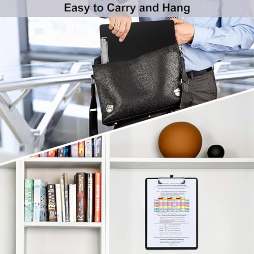 ZCZN Metal Clipboard, 12 x 9 Inches Aluminum Clipboards, A4 Letter Sizer Document Holder with Low Profile Clip, Suitable for School, Office, Jobsite or Medical Staff, Black