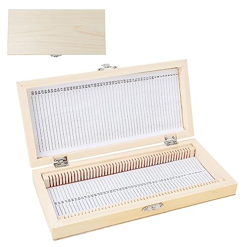 Agatige 50PCS Microscope Slide Box, Large Capacity Slide Storage Box Case Professional Prepared Microscope Slides Microscope Box for Scientific Research Education and Collection