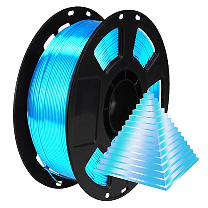 BBLIFE Silk PLA Filament, Peacock Blue 1.75mm PLA 3D Printer Filament - color: Acid Blue