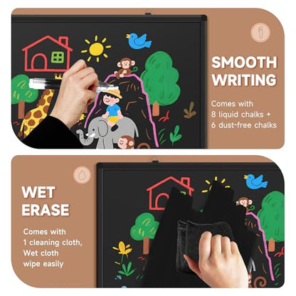 SELEAD Folding Magnetic Chalkboard 60 x 40 Inches - Black Aluminum Frame - size: 60"W x 40"H (single-sided)